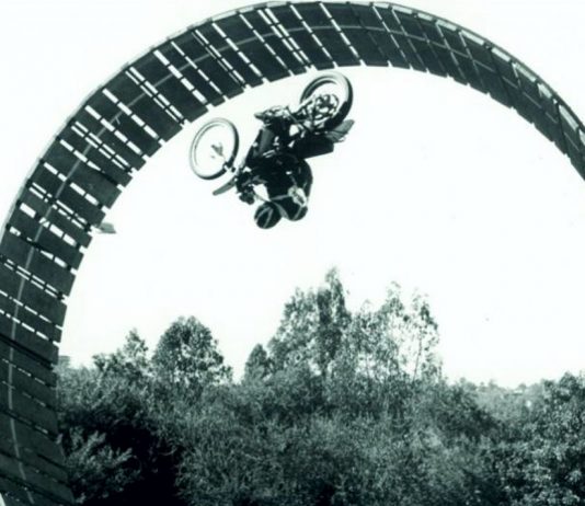 Richard Washington performed the motorcycle stunt for Earthquake.